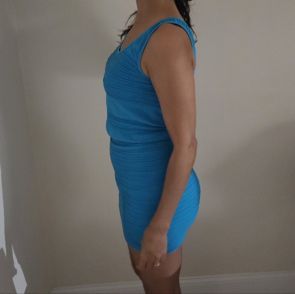 Turquoise Ribbed Tank Dress - Picture 3 of 3